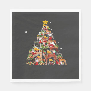 Greyhound Kerstboom Lichtjes Grappige Hond Kerstmi Servet