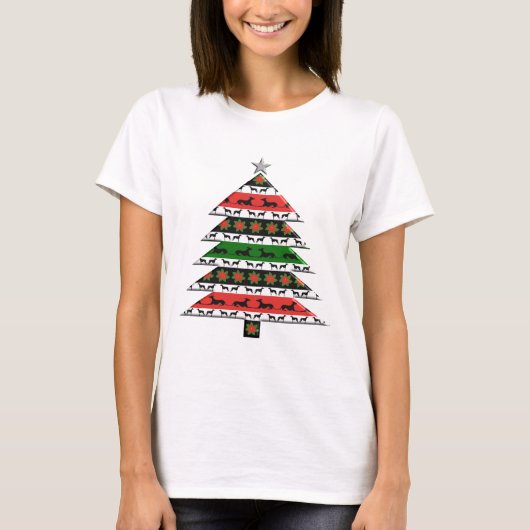 Greyhound kerstboom t-shirt (Voorkant)