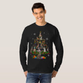 Greyhound kerstboomverlichting Funny Dog Xmas Gif T-shirt (Voorkant volledig)