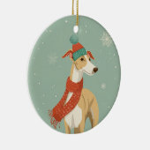 Greyhound Kerstcadeau Keramisch Ornament (Rechts)