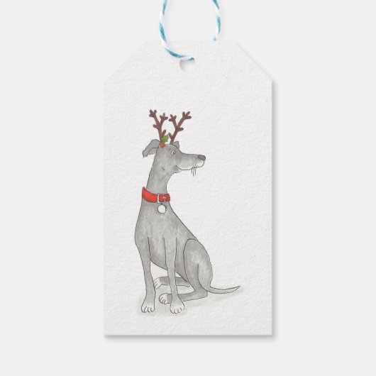 Greyhound-kerstcadeaulabels Cadeaulabel (Achterkant)
