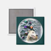 Greyhound kerstcadeautjes magneet (Voorkant / Achterkant)