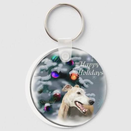 Greyhound kerstcadeautjes sleutelhanger (Voorkant)