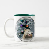 Greyhound kerstcadeautjes tweekleurige koffiemok (Links)