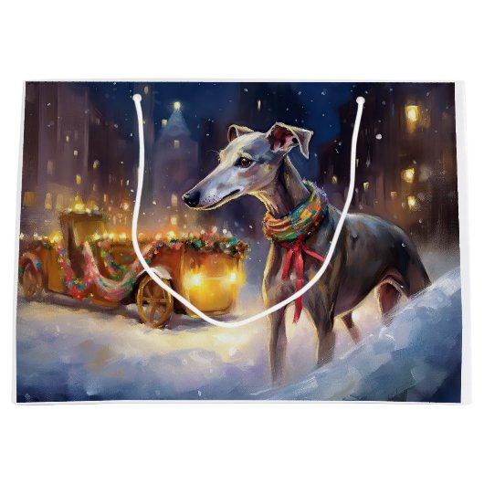 Greyhound Kerstfeest Seizoen Groot Cadeauzakje (Voorkant)