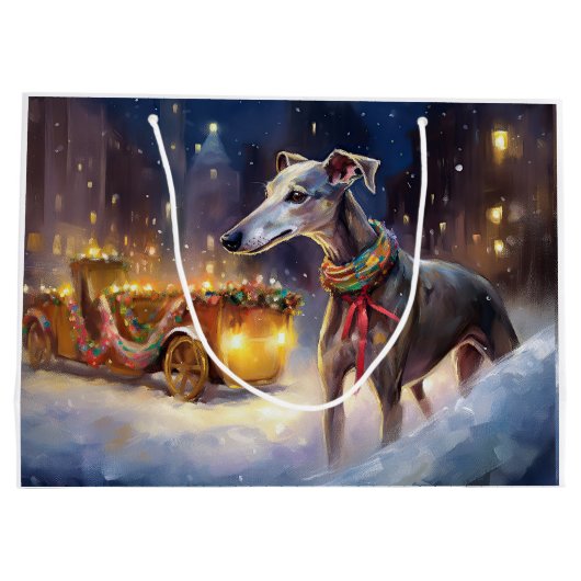 Greyhound Kerstfeest Seizoen Groot Cadeauzakje (Achterkant)