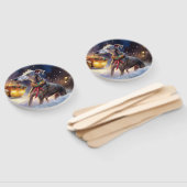 Greyhound Kerstfeest Seizoen Handwaaier (Niet-gemonteerd)