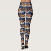 Greyhound Kerstfeest Seizoen Leggings (Achterkant)