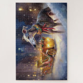 Greyhound Kerstfeest Seizoen Legpuzzel (Verticaal)