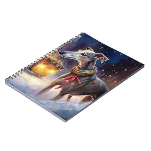 Greyhound Kerstfeest Seizoen Notitieboek (Linkerzijde)