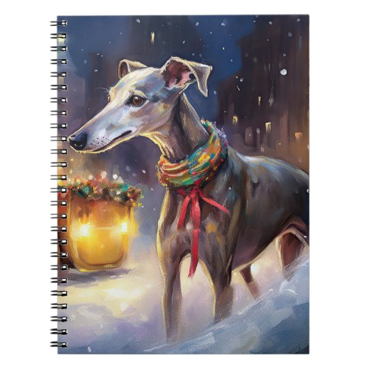 Greyhound Kerstfeest Seizoen Notitieboek (Voorkant)