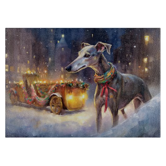 Greyhound Kerstfeest Seizoen Snijplank (Voorkant)