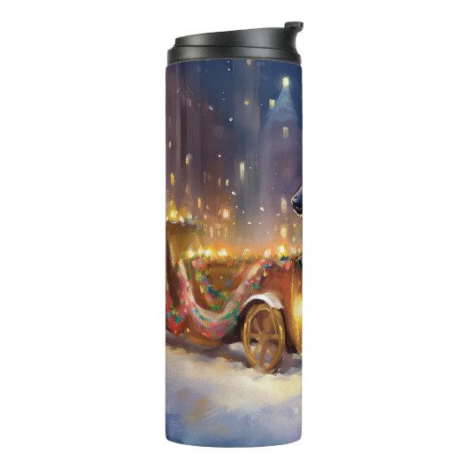 Greyhound Kerstfeest Seizoen Thermosbeker (Gedraaid links)