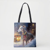 Greyhound Kerstfeest Seizoen Tote Bag (Voorkant)