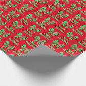 Greyhound kersthond en groene rode boe cadeaupapier (Hoek)