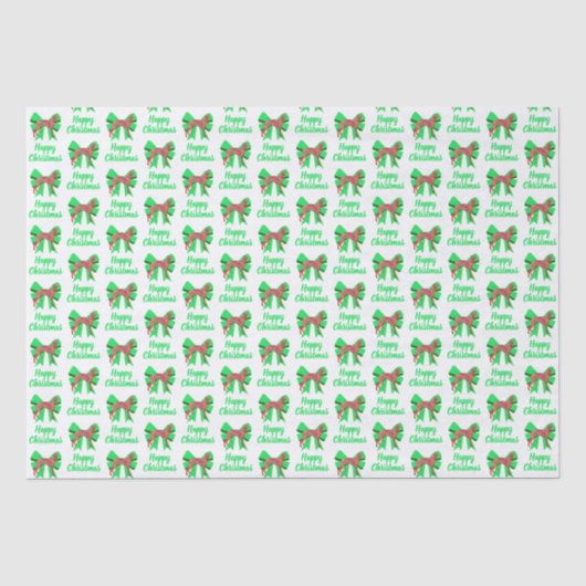 Greyhound Kersthond hond en Groene Bow White Tissuepapier (Voorkant)
