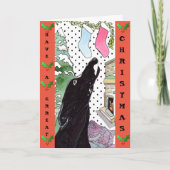 Greyhound kerstkaart (A32) Feestdagen Kaart (Voorkant)