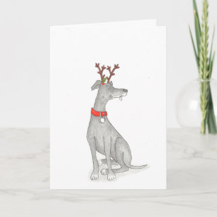 Greyhound kerstkaart kaart