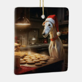 Greyhound Kerstkoekjes Feestelijke vakantie Keramisch Ornament (Rechts)