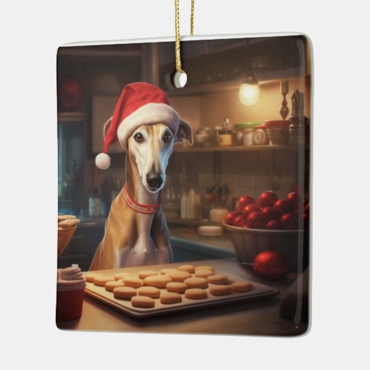 Greyhound Kerstkoekjes Vakantie Keramisch Ornament (Links)