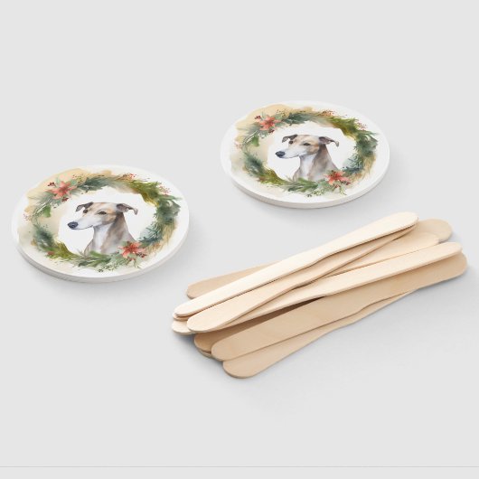 Greyhound Kerstkrans Feestelijke Pup Handwaaier (Niet-gemonteerd)