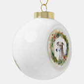 Greyhound Kerstkrans Feestelijke Pup Keramische Bal Ornament (Links)