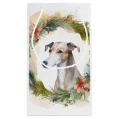 Greyhound Kerstkrans Feestelijke Pup Klein Cadeauzakje (Achterkant)