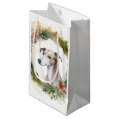 Greyhound Kerstkrans Feestelijke Pup Klein Cadeauzakje (Voorkant Gekanteld)