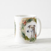 Greyhound Kerstkrans Feestelijke Pup Koffiemok (Voorkant rechts)