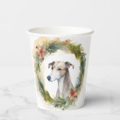 Greyhound Kerstkrans Feestelijke Pup Papieren Bekers (Achterkant)