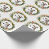 Greyhound Kerstkrans Festieve Pup Cadeaupapier (Hoek)