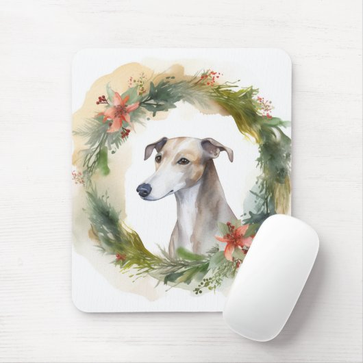 Greyhound Kerstkrans Festieve Pup Muismat (Met muis)