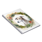 Greyhound Kerstkrans Festieve Pup Notitieboek (Rechterzijde)