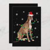 greyhound kerstlicht schattige kerstman greyhound kaart (Voorkant / Achterkant)