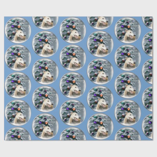 Greyhound Kerstmis Cadeaupapier (Vlak)