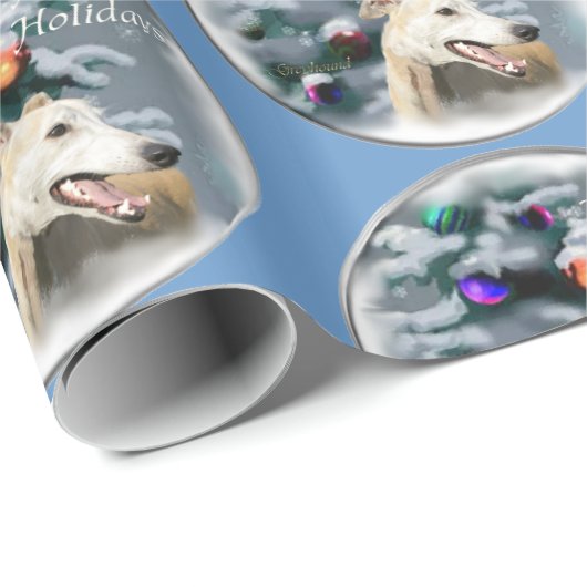 Greyhound Kerstmis Cadeaupapier (Rol Hoek)