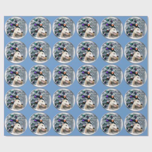 Greyhound Kerstmis Cadeaupapier (Vlak)