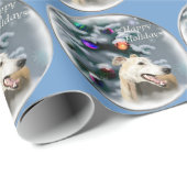 Greyhound Kerstmis Cadeaupapier (Rol Hoek)