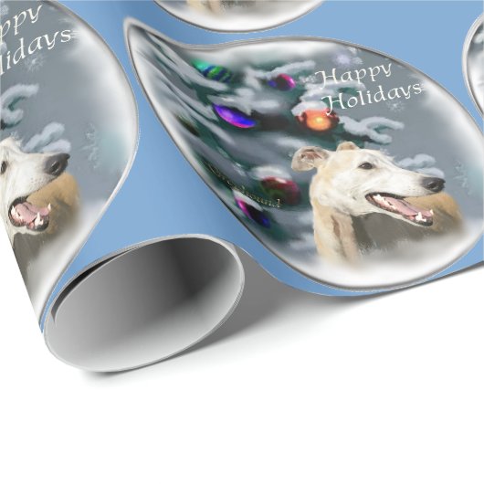 Greyhound Kerstmis Cadeaupapier (Rol Hoek)