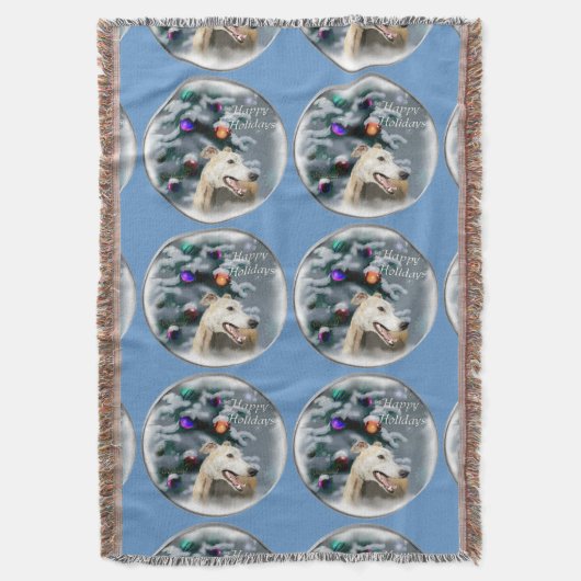 Greyhound Kerstmis Deken (Voorkant Verticaal)