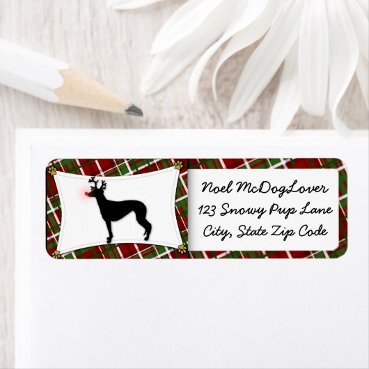 Greyhound Kerstmis Etiket (Insitu)