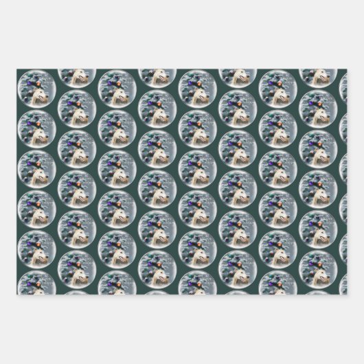 Greyhound Kerstmis Inpakpapier Vel (Voorkant 3)