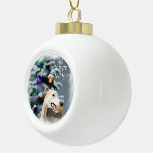 Greyhound Kerstmis Keramische Bal Ornament (Rechts)