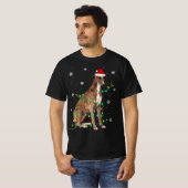 Greyhound Kerstmis Light Santa Greyhound T-shirt (Voorkant volledig)