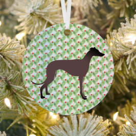 Greyhound Kerstmis Metalen Ornament