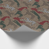 Greyhound Kerstmis Pset Burlap  Cadeaupapier (Hoek)