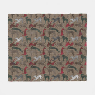 Greyhound Kerstmis Pset Burlap Fleece Deken