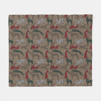 Greyhound Kerstmis Pset Burlap Fleece Deken