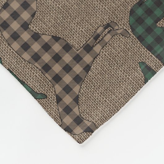 Greyhound Kerstmis Pset Burlap Fleece Deken (Hoek)