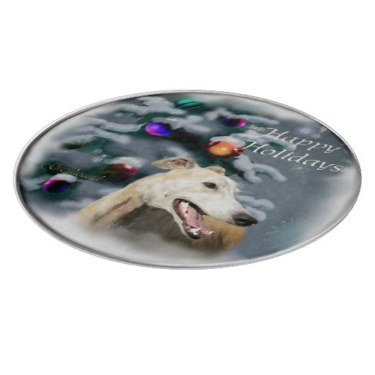 Greyhound Kerstmis Snijplank (Hoek)